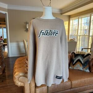 folklore taylor swift album knit sweater beige oversized